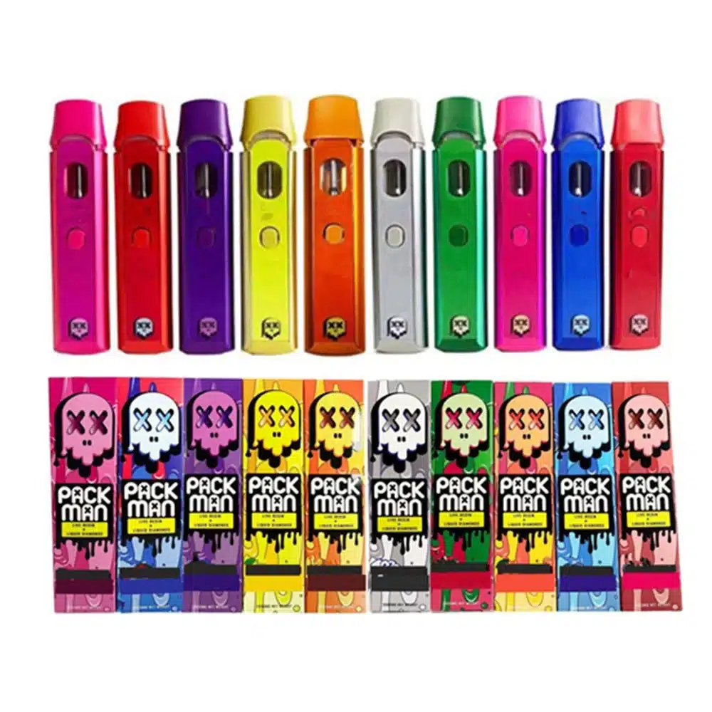 Packman-2ml-Vapes-Wholesale-Custom-Vaporizer-Ceramic-Coil-Empty-Pod-360mAh-Rechargeable-Battery-Disposable-Vape-Pen-Pack-Man-2g-Disposables-Vs-Bree-Ze