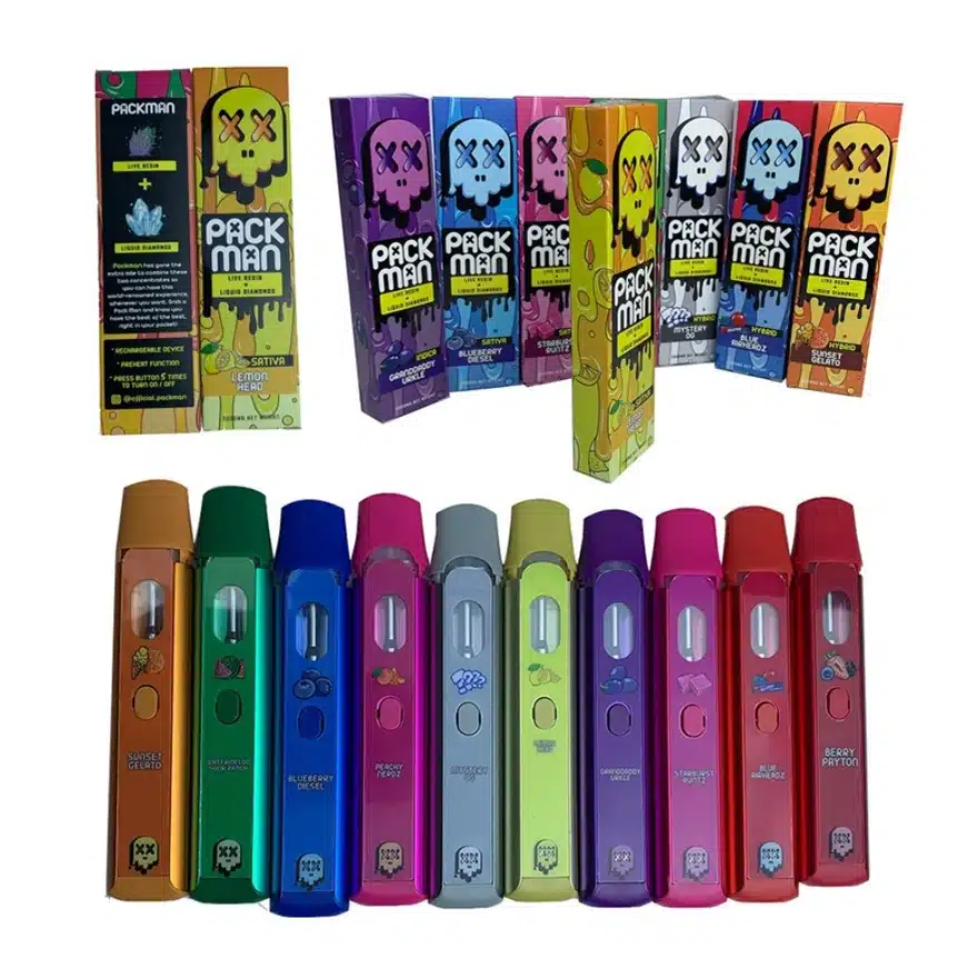 Packman-Disposable-Vape-Pen-E-Cigarettes-2-0ml-Empty-Pod-10-Strains-Rechargeable-Vapes-Pen-for-Thick-Oil